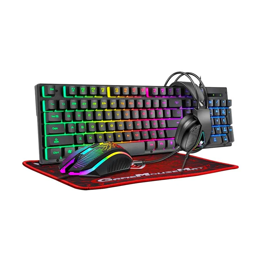 T-Wolf TF400 4 in 1 Gaming Combo Keyboard, Mouse, Headphone & Pad