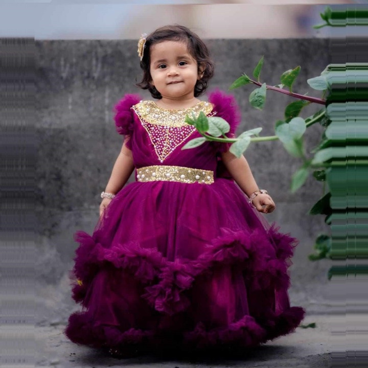 Girls Fairy Party Dress with Bead Work, Ages 3 to 12
