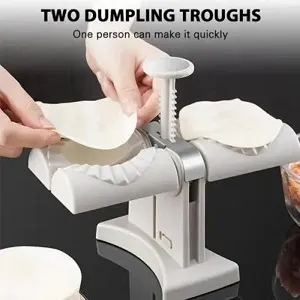 Double Head Automatic Dumpling Maker – Food-Grade ABS Dumpling Press for Dumplings, Momos & Ravioli (Wrap Two at a Time)