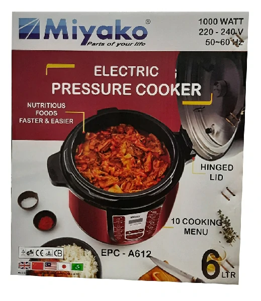 Miyako EPC-A612 Electric Pressure Cooker- 6Liters