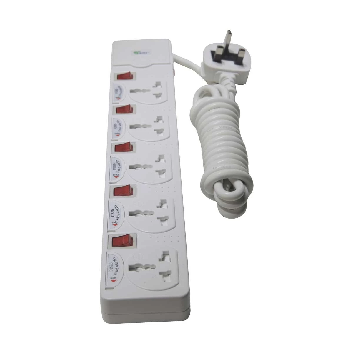 Many MTS-154 3 Pin 5 Port Power Strip 3 Meter White