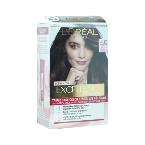 L'Oreal Excellence Frosted Brown Hair Colour Cream-4.15 (China)
