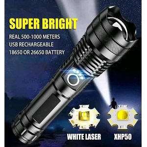 Rechargeable Waterproof Zoom LED Flashlight USB Torch Light