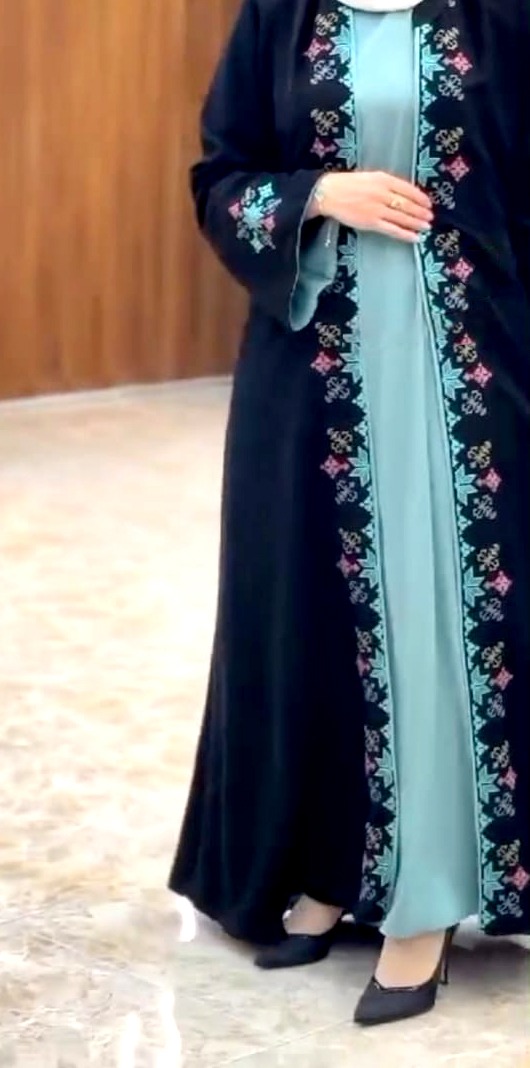 Abaya Koti Borka Dress, Dubai Cherry Embroidered