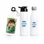 Customizable 500ml White Aluminum Water Bottle – Lightweight Glossy Finish Personalized Sports Bottle with Carton Box