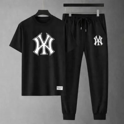 Men's Mesh Fabric Tee and Full Pant Two-Piece Set, 6 Colours