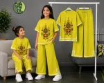 Kids' 3D Print Cotton Puja T-Shirt and Pant Set, 2 to 12 Years