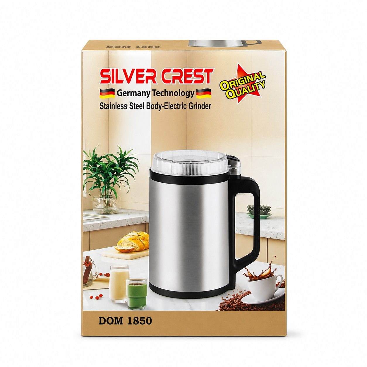 Silver Crest RAK-001 Electric Grinder – 1200W-1500W Heavy-Duty Stainless Steel Multi-Purpose Spice, Coffee Bean & Dry Grain Grinder