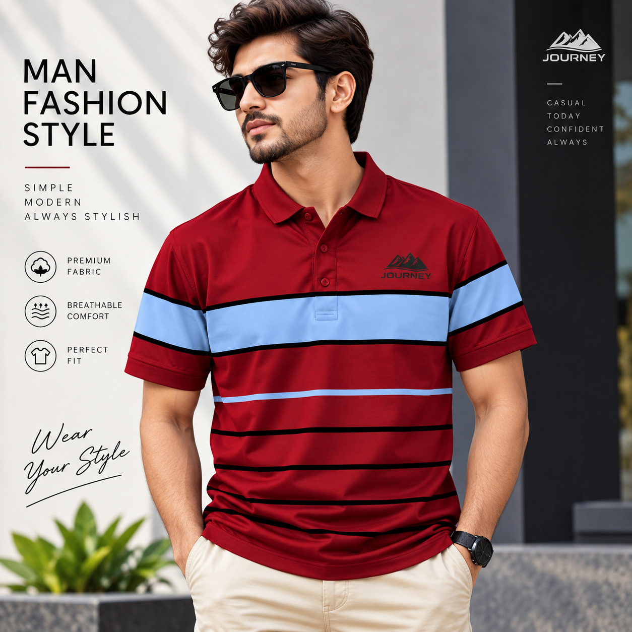 Premium Quality Piqué Cotton Half-Sleeve Polo Shirt