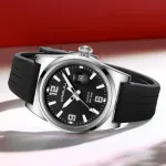 Jam Tangan Pria CRRJU 2025 Anti Air Kasual Olahraga Digital Jam Tangan Anak/Cowok Kalender Silikon Bercahaya - Hitam