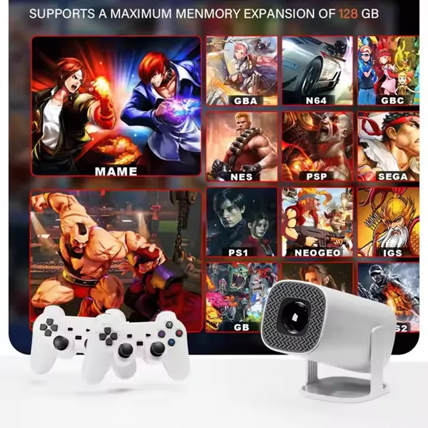 P30 Max Android 4K Projector + Video Game Console Combo