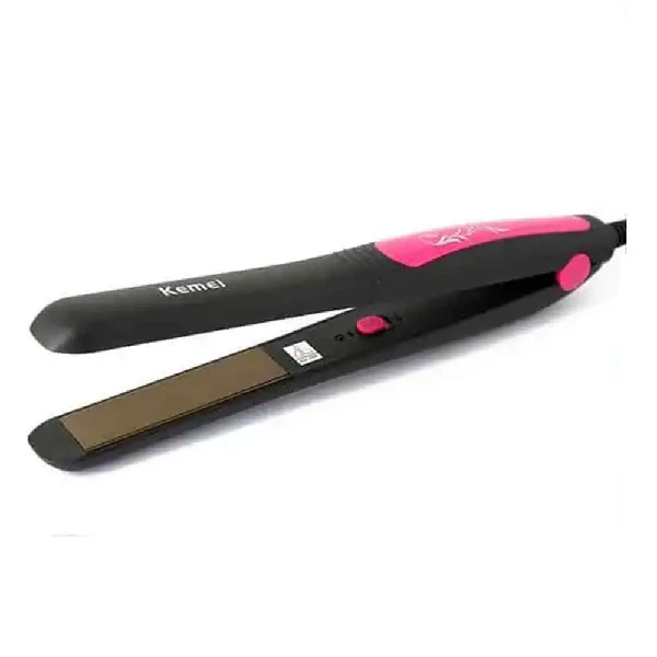 Kemei Km-328 Hair Straightener - Black and Pink