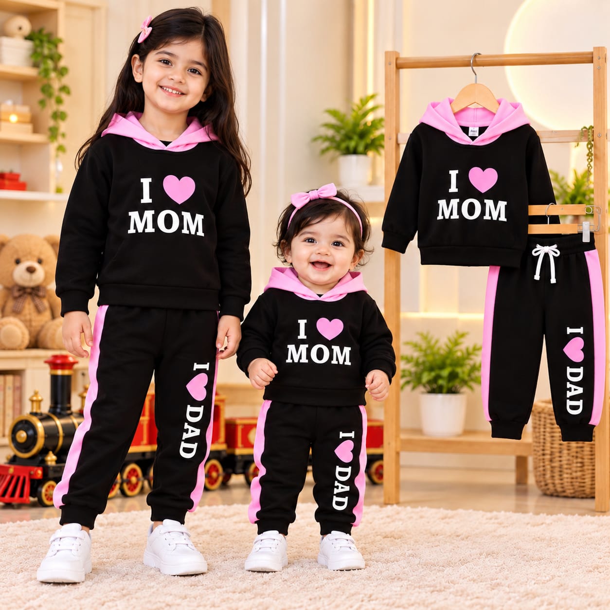 Kids' Brushed Cotton Hoodie and Pant Set, 3 Months to 8 Years