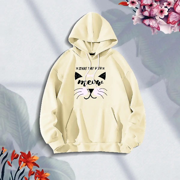 Premium Comfortable Stylish (Off-White) Ladies winter hoodie