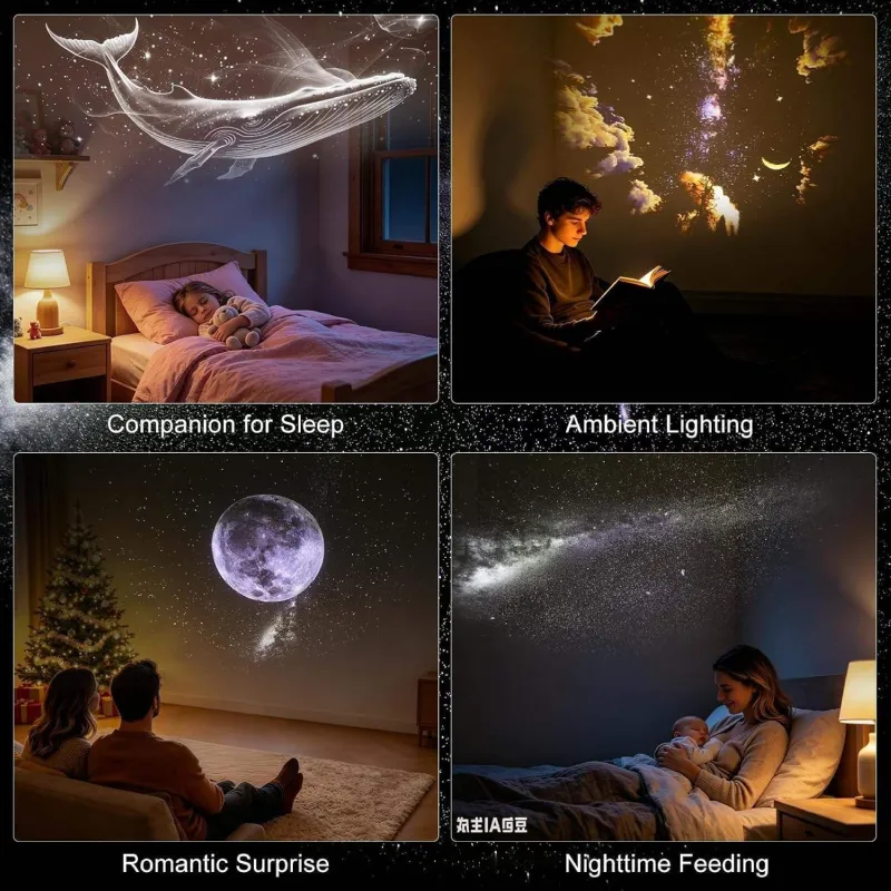 2-in-1 Mini Star Projector Night Light with USB Plug