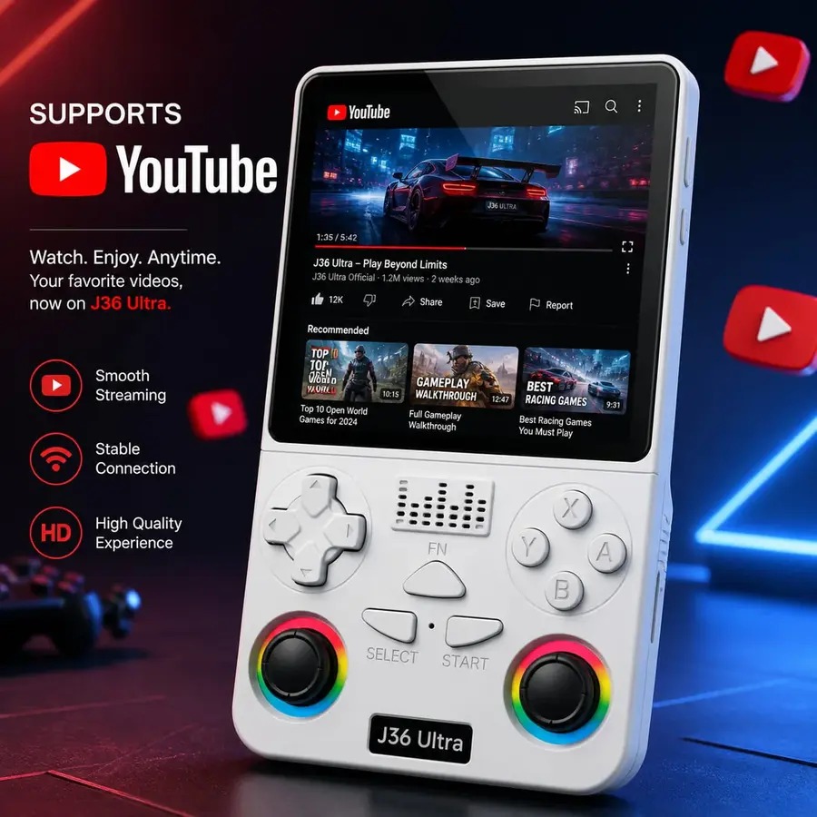J36 Ultra All-in-One Handheld Gaming Console