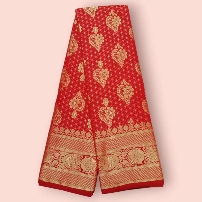 Zari Thread Silk Katan Saree for Women, 12 Haath, 4 Colours