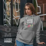 Premium Comfortable Printed Ladies Winter Hoodie ( Ash)