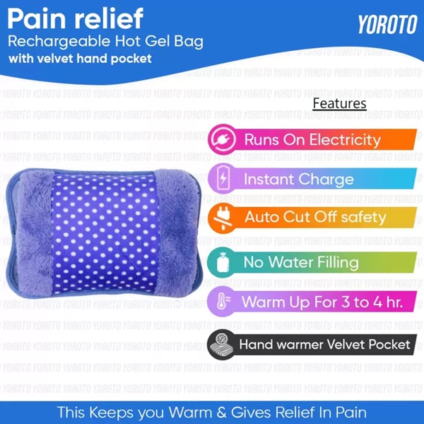 Electric Hot Water Bag Pain Remover - Multicolour - Hot Water Bag