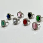 Elegant Crystal Stone Ring Set – 8 Color Variants