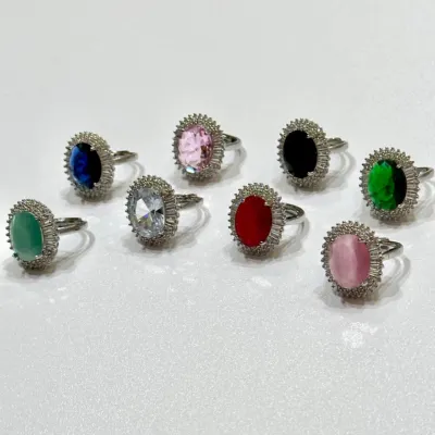 Elegant Crystal Stone Ring Set – 8 Color Variants