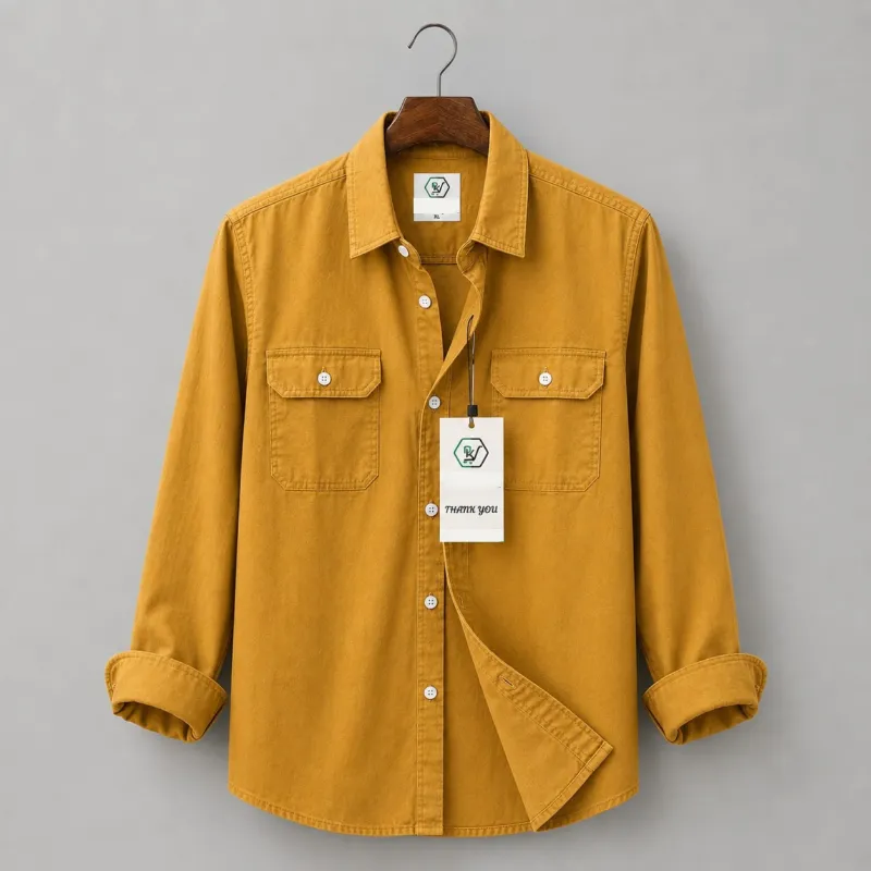 Men's Oxford Cotton Double Pocket Full Sleeve Shirt