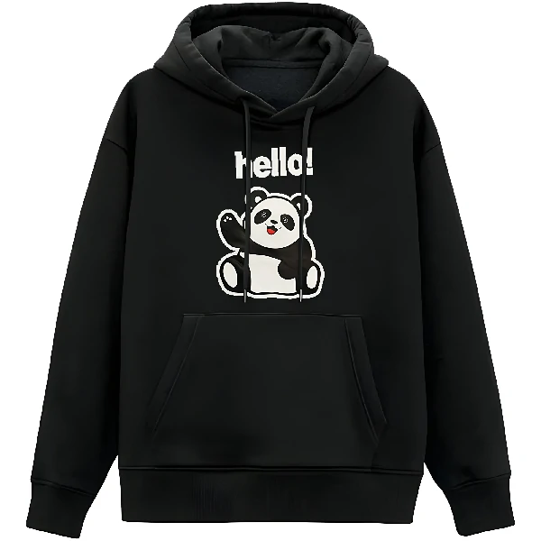 Comfortable (Hello) winter hoodie for women