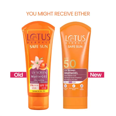 Lotus Herbals Safe Sun Uv Screen Matte Gel Spf 50 PA+++ 50g (India)