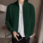 Men's Rib jacket Bottle Green Colour (Full Zipper)