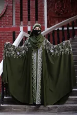 Golap Kaftan Abaya with Hijab and Embroidery Work
