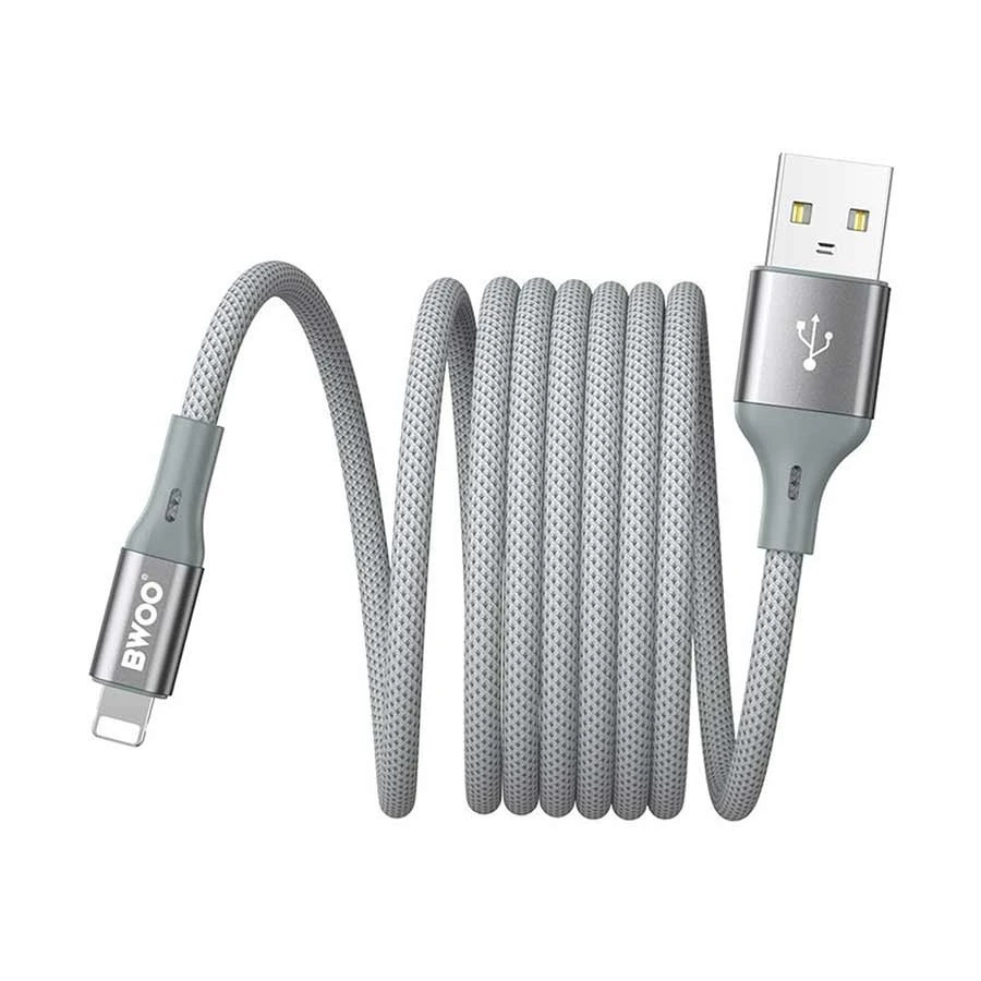 Bwoo BO-X311L 15W USB to Lightning Braided Cable 1 Meter Gray