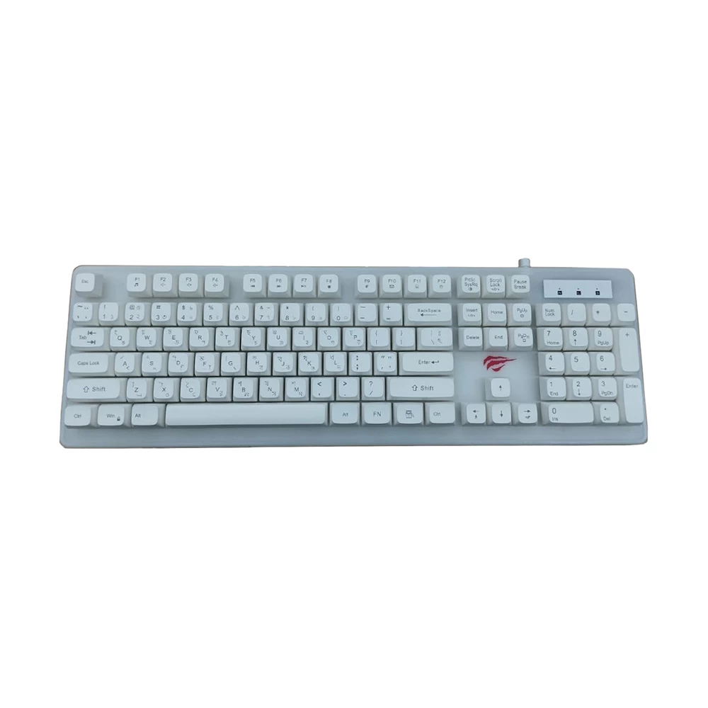 Havit KB876L Backlit USB Gaming Keyboard with Bangla, White