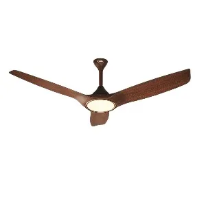 Qulik Aerovane 52" Modern Decorative Silent ABS Blade Remote Under Light Ceiling Fan (Dark Wooden) Q-6572-DW-UL