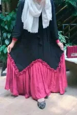 Flora Gown Borka in Cherry Fabric, Lengths 52 to 56