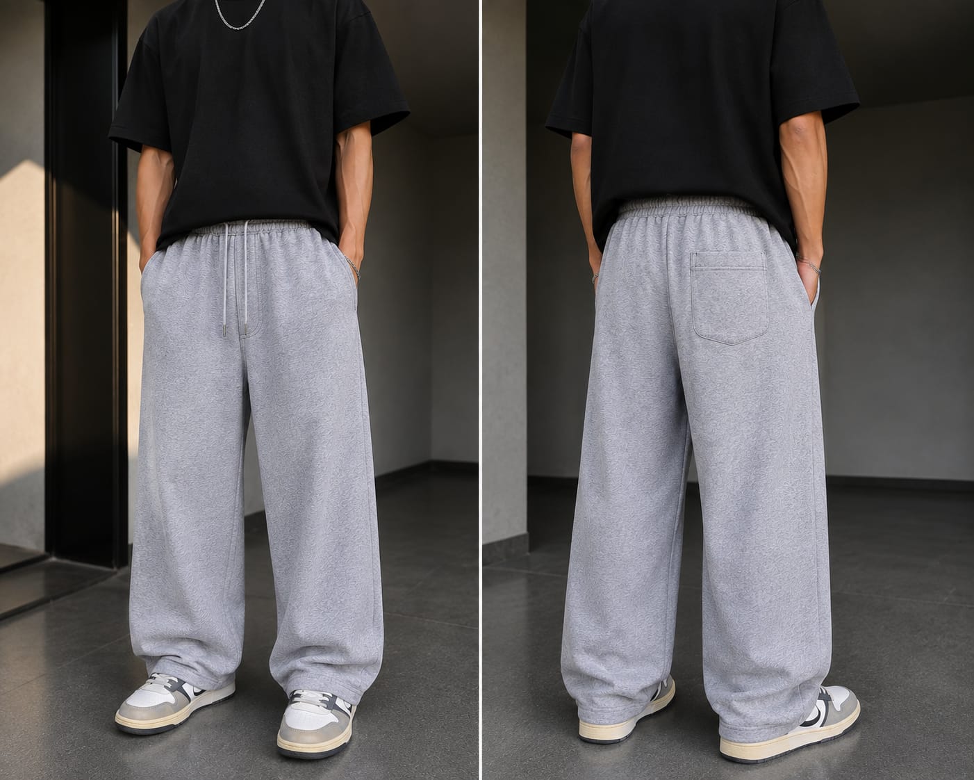 Men's Pure Cotton Baggy Trousers, Sizes M to XL, 3 Colours