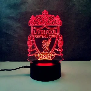 GearUP Acrylic Multicolor Night Lamp Black (Liverpool F.C.)