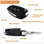 HD 1080p Mini Keychain Camera Hidden Night Vision Small Security Car Key Cam