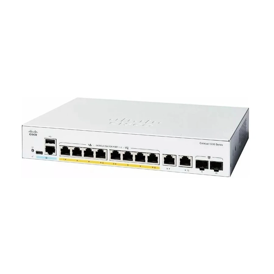 Cisco Catalyst 1200 10-Port Managed Switch with 8 PoE+ & 2 SFP Combo