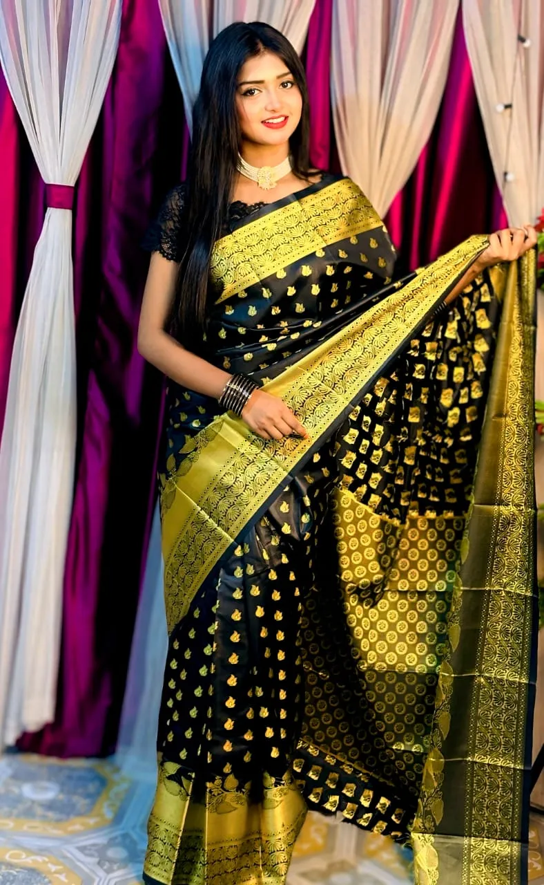 Silk Katan Banarasi Saree with Zari Thread Work, 5 Colours