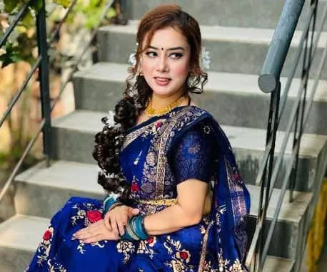 Dhupian Silk Afshan and Screen Print Saree with Blouse Piece