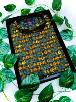 Men's Snap Button Cotton Print Panjabi, Sizes 40 to 44