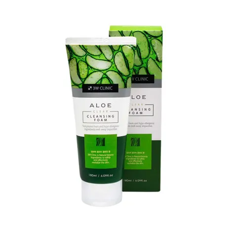 3W Clinic Aloe Clear Cleansing Foam 180ml (Korea)