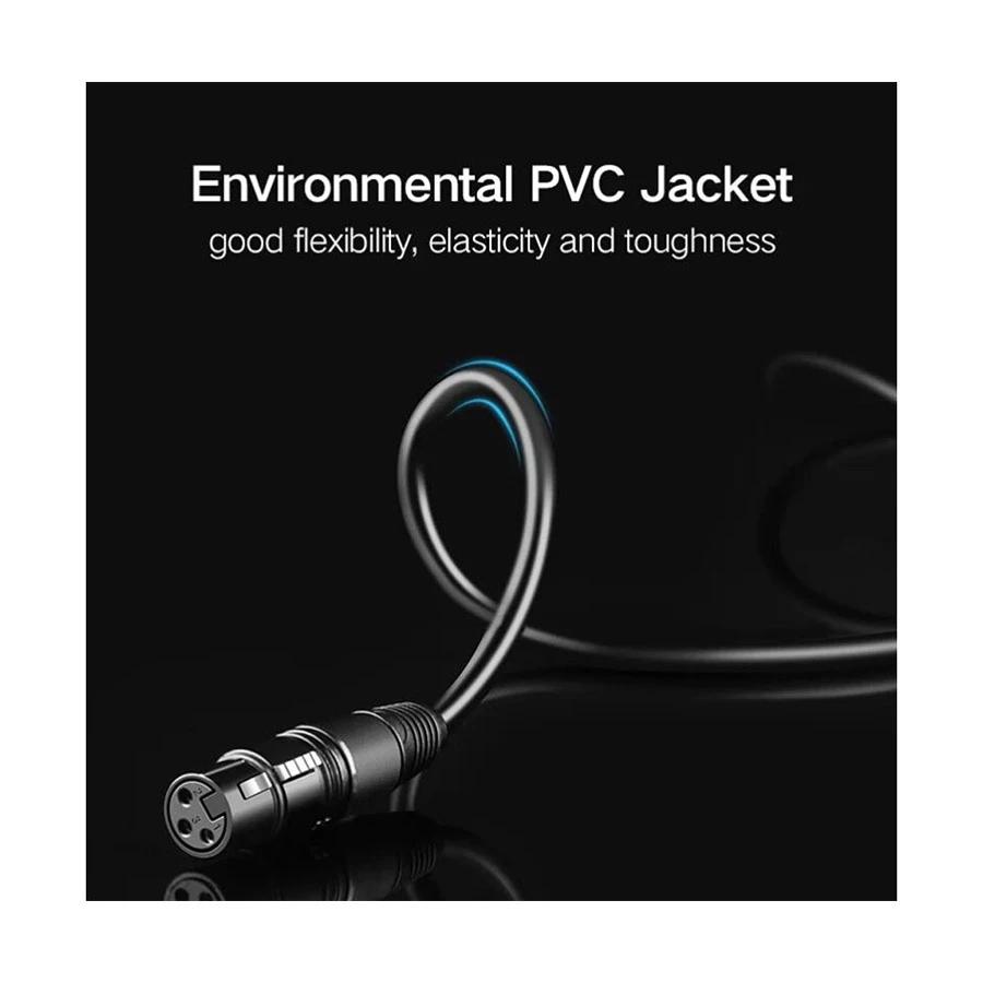 UGREEN AV131 (20719) 6.5mm Male to XLR Female 2 Meter Black Mic Cable