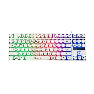 Pc Power K87 RGB White Wired Gaming Keyboard with Bangla