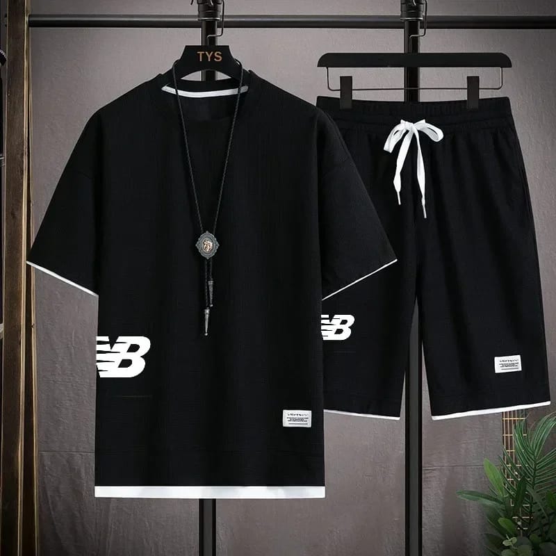 Men's Mesh T-Shirt and Shorts Two-Piece Set, 170 GSM, Sizes M to XL
