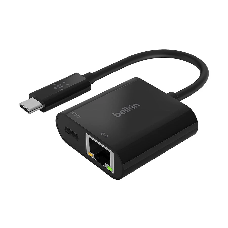 Belkin INC001btBK USB-C to Ethernet + 60W Charge Adapter Black