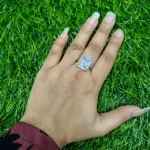 Luxury Emerald Cut Crystal Ring for Women
