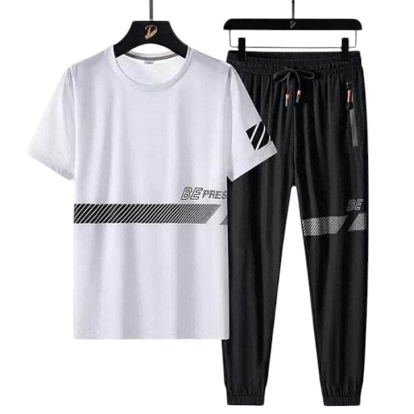 Premium Quality Stylist Printed Half Sleeve T-Shirt & Full pant ( Set )for Men