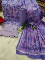 Pure Cotton Digital Print Three Piece with Namazi Orna