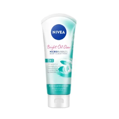Nivea Bright Oil Clear 5 in 1 Micro Bubbles Deep Clean Foam 100ml (Thailand)